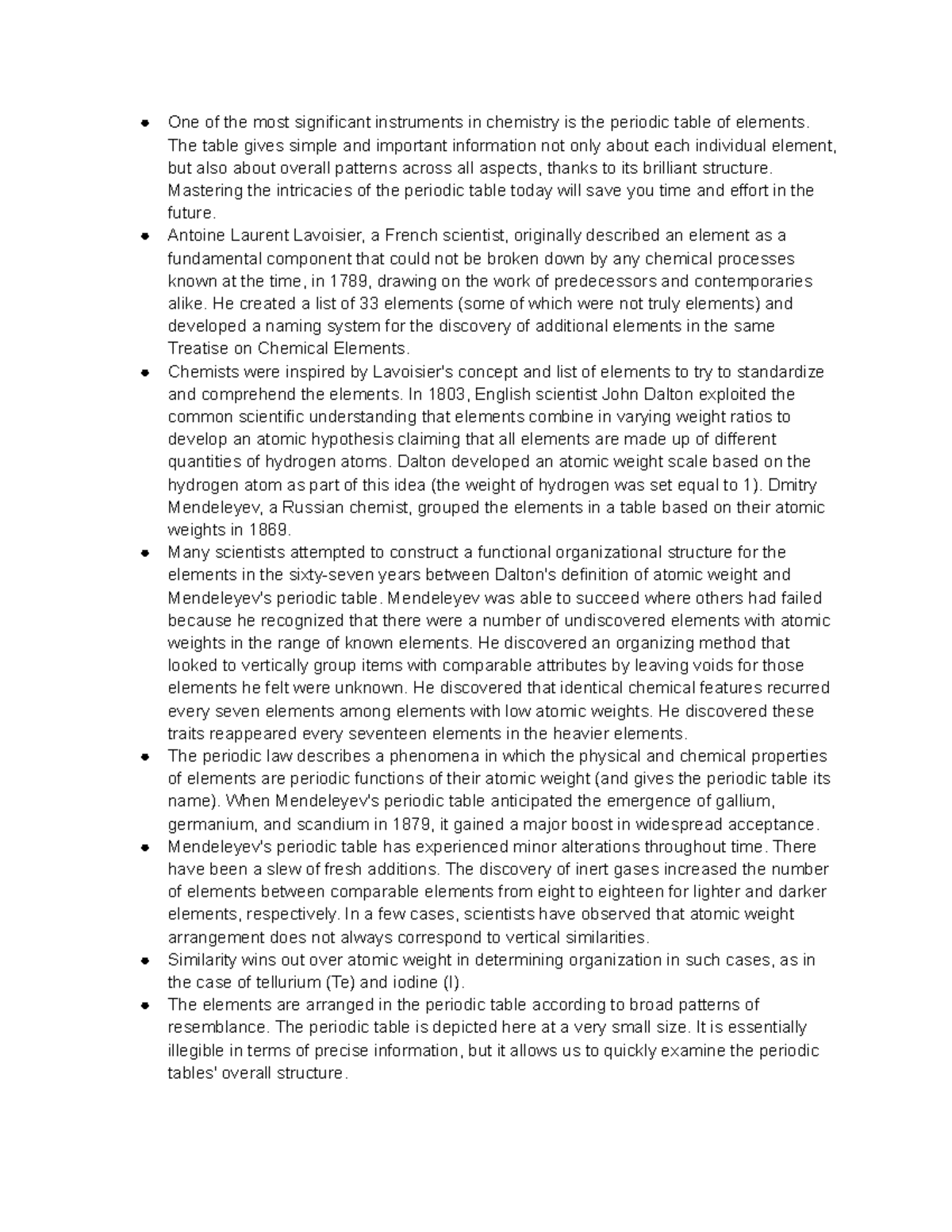 Periodic table notes - One of the most significant instruments in ...