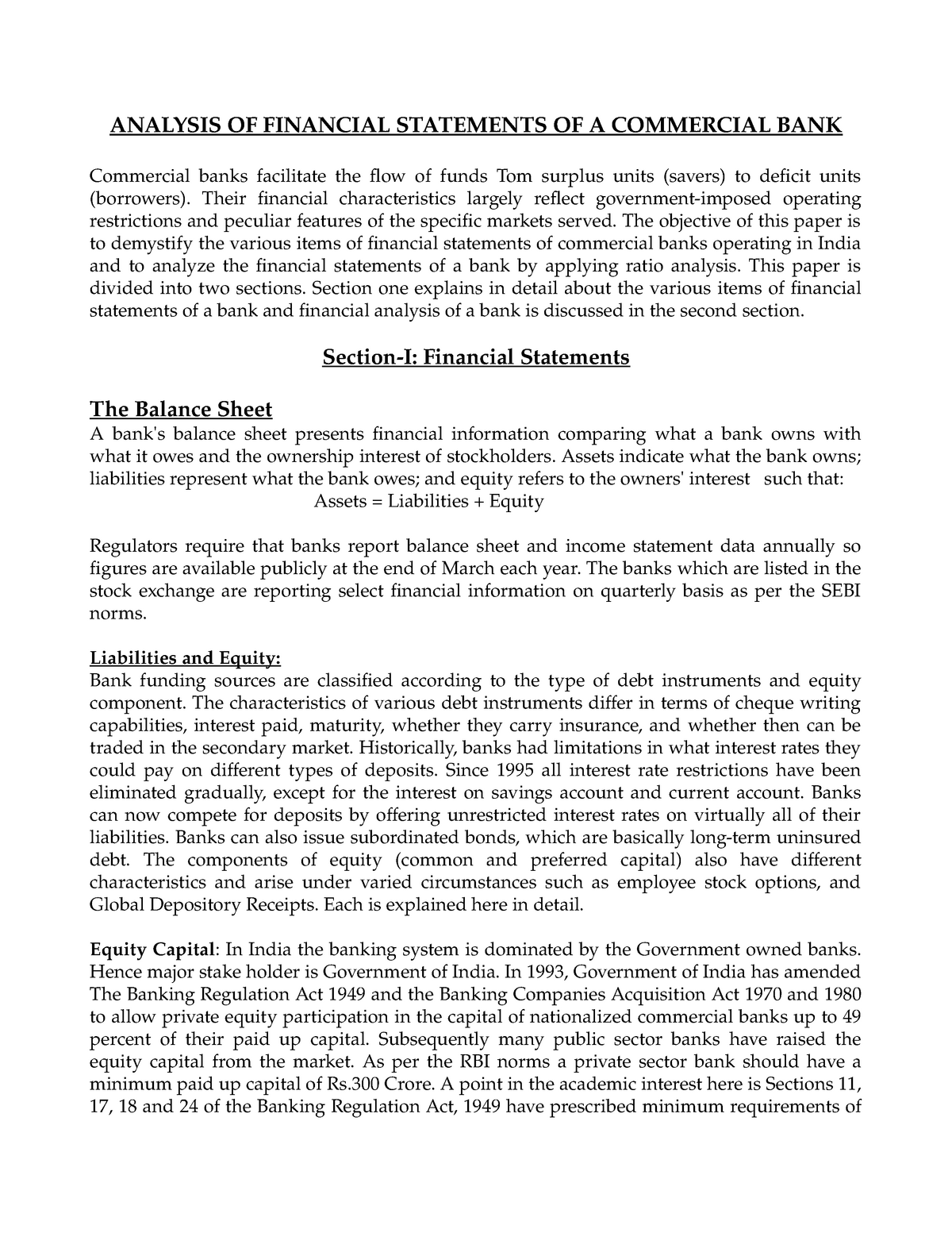 Analysis Of FS - Grade: B - ANALYSIS OF FINANCIAL STATEMENTS OF A ...