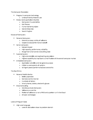 Homework 1 - Goes over computers, Levels of programming, and all the ...