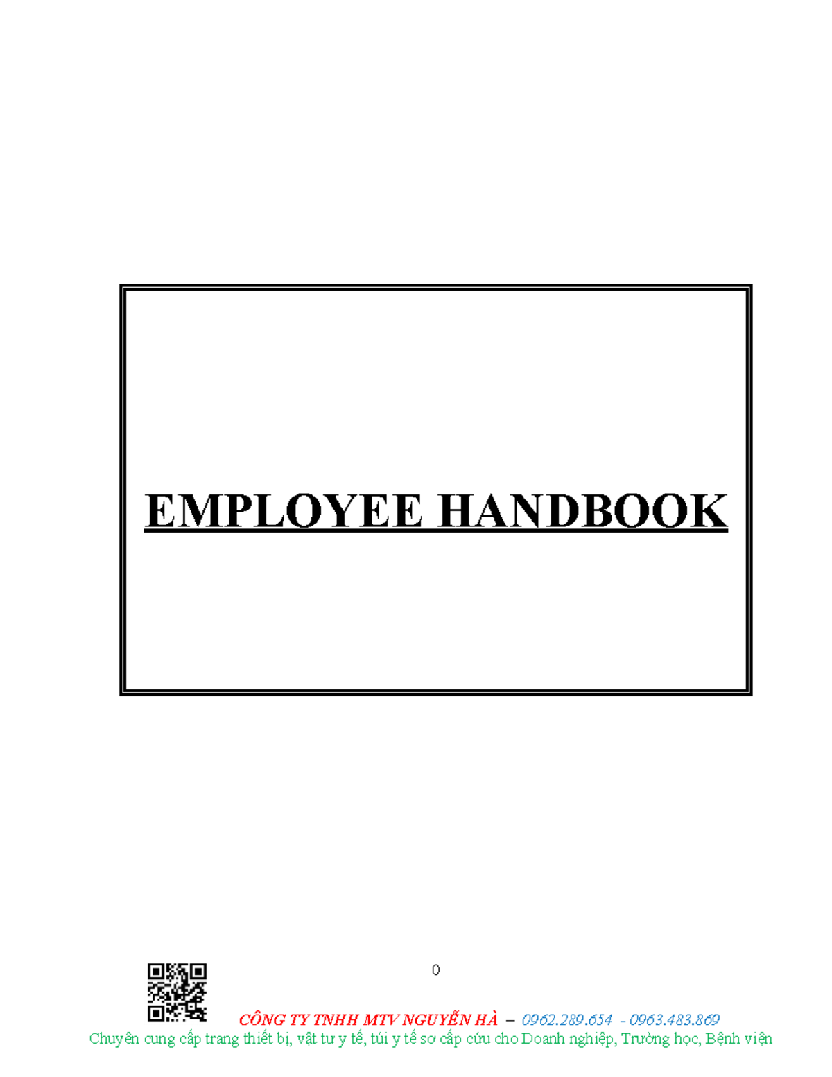 Mau So tay nhan vien - So tay nhan su - english - EMPLOYEE HANDBOOK ...