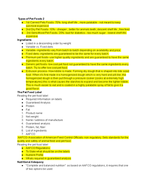 Review for Exam 1 ( Nutrition) - This is the review for Exam 1. You ...