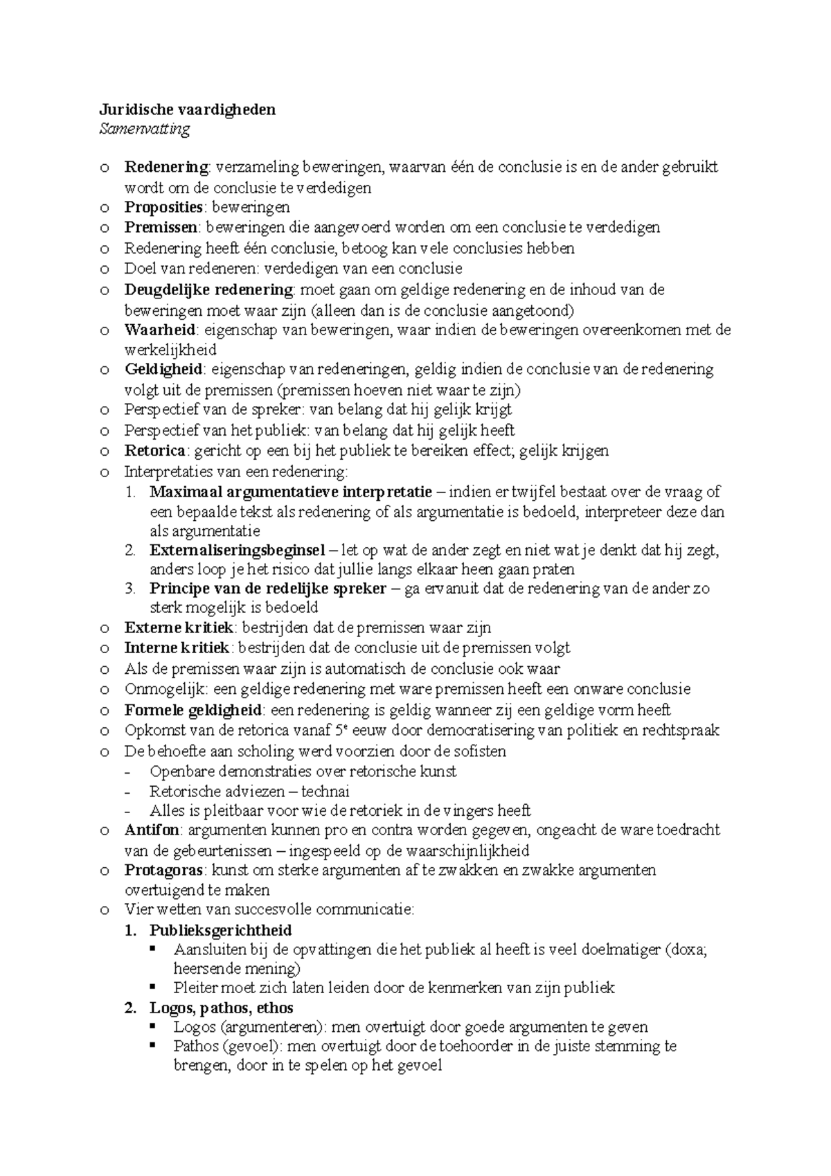 Juridische Vaardigheden Samenvatting - Juridische Vaardigheden ...