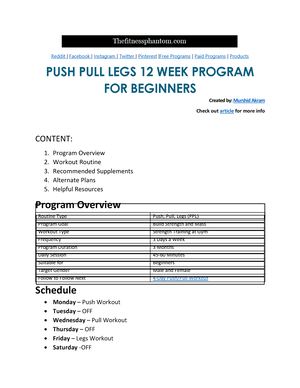 12 Week Push, Pull, Legs Workout for Women