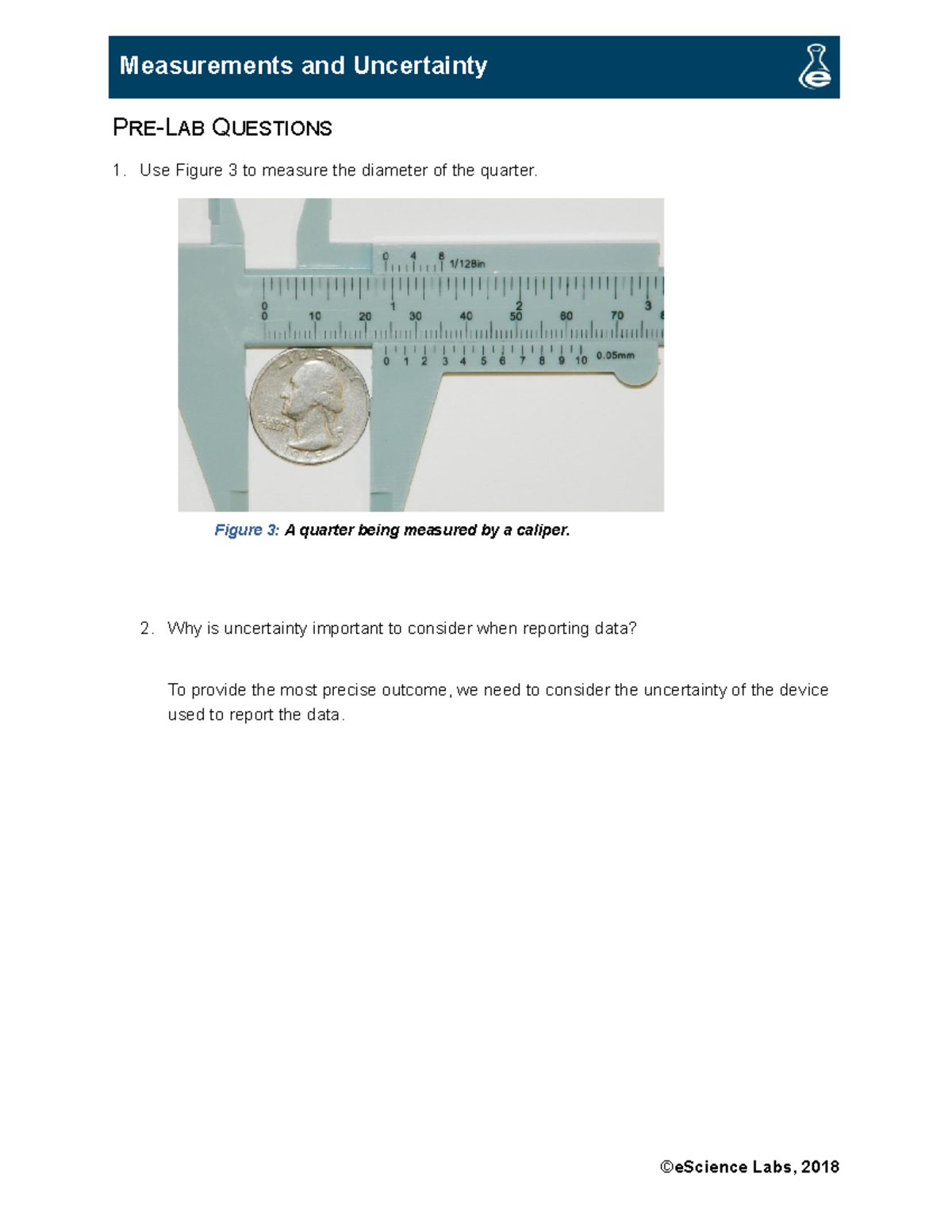 Lab 3 Physics - PRE-LAB QUESTIONS 1. Use Figure 3 to measure the ...
