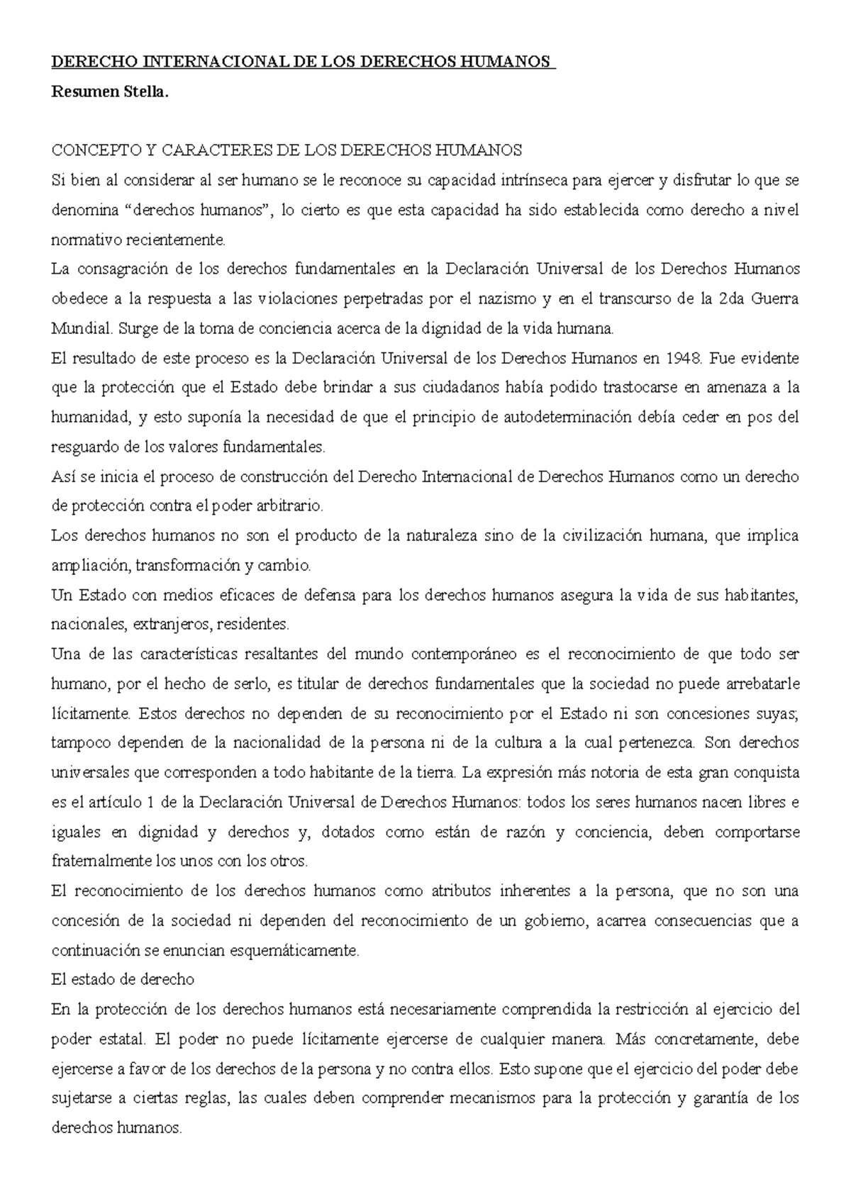Dip Resumen Final - DERECHO INTERNACIONAL DE LOS DERECHOS HUMANOS ...