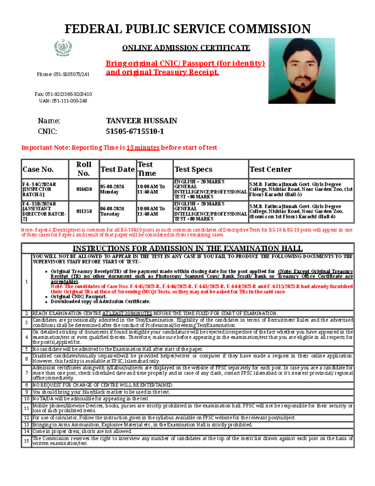 ASF pdf - Awesome - FEDERAL PUBLIC SERVICE COMMISSION ONLINE ADMISSION ...