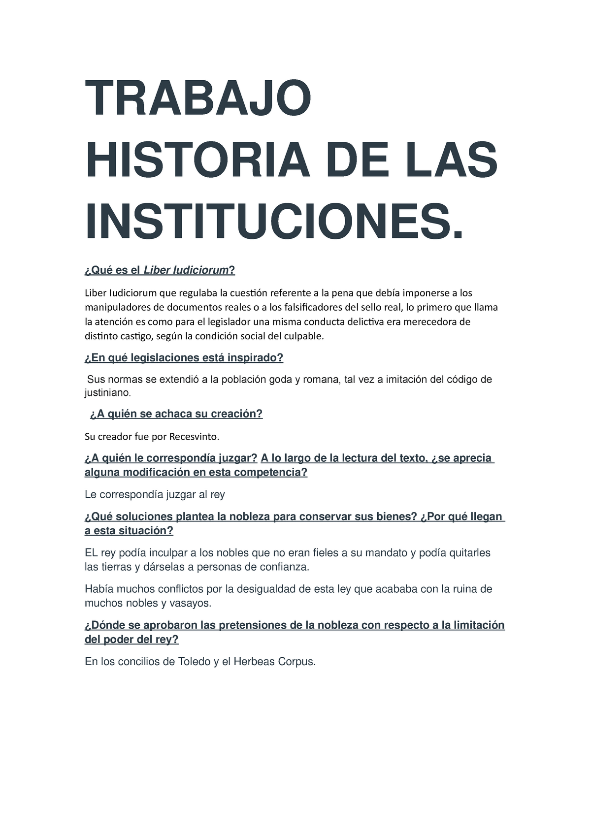 Historia De La Instituciones Trabajo Historia De Las Instituciones ¿qué Es El Liber 3221