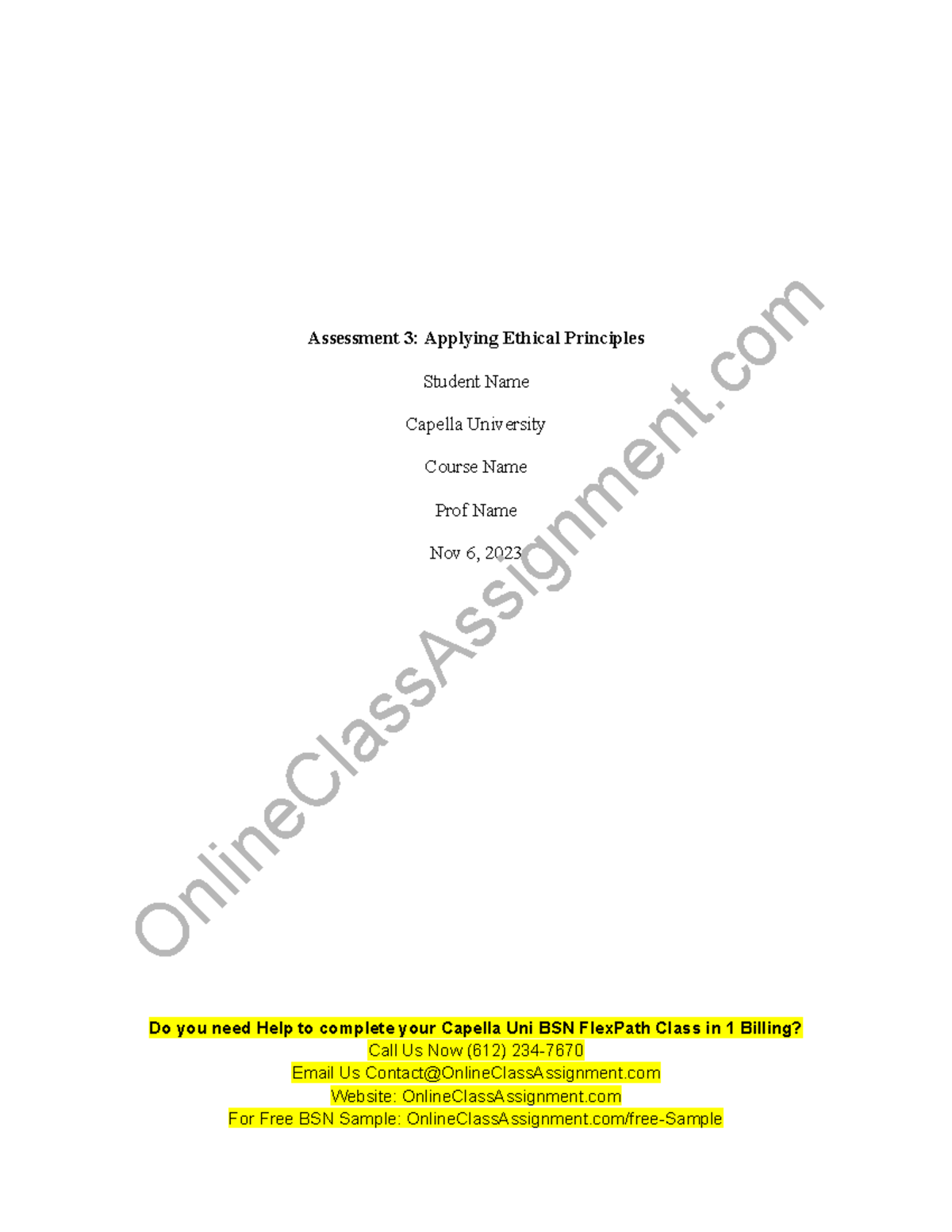 Nhs Fpx 4000 Assessment 3 Applying Ethical Principles - Assessment 3 ...