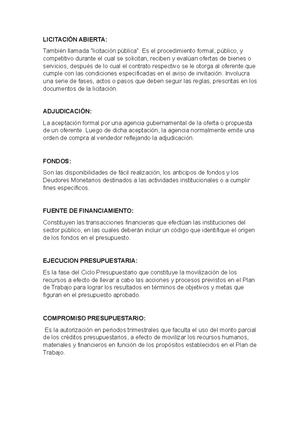 Licitación Abierta - Documento Sobre Licitacion - LICITACIÓN ABIERTA ...