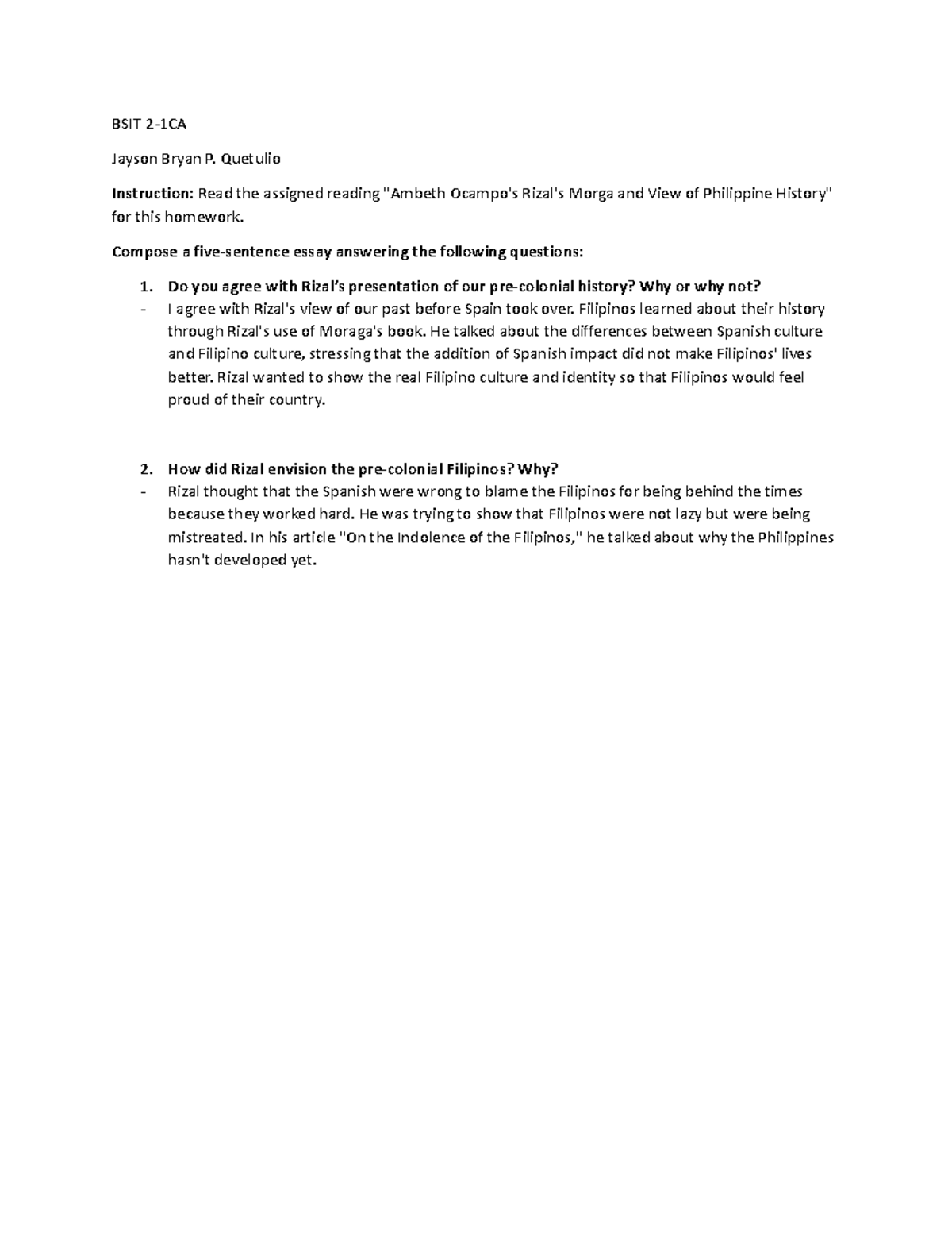 05 e LMS Task 1 - Description - BSIT 2-1CA Jayson Bryan P. Quetulio ...