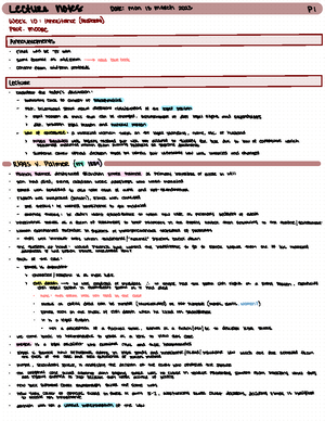 Engl 37 Lecture Notes - Lecture notes Date: Wed 22 Feb 2023 PI Week 7 ...