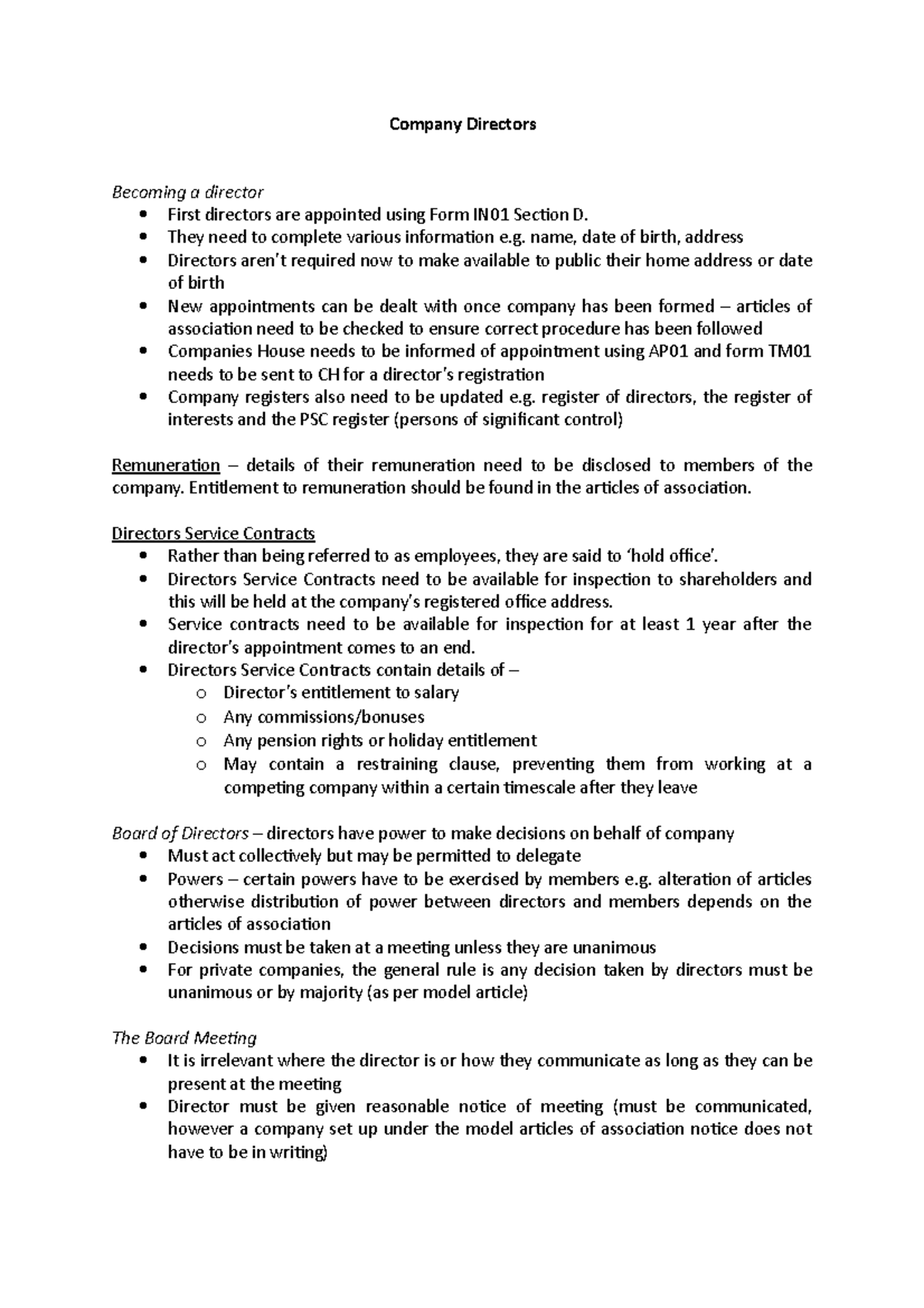 Company Directors Pt 2 - Company Directors Becoming a director First ...
