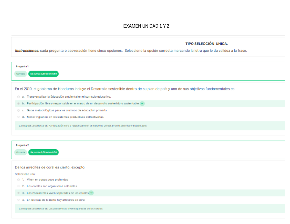 Examen Unidad 1 Y 2 - Educación Ambiental - EXAMEN UNIDAD 1 Y - Studocu