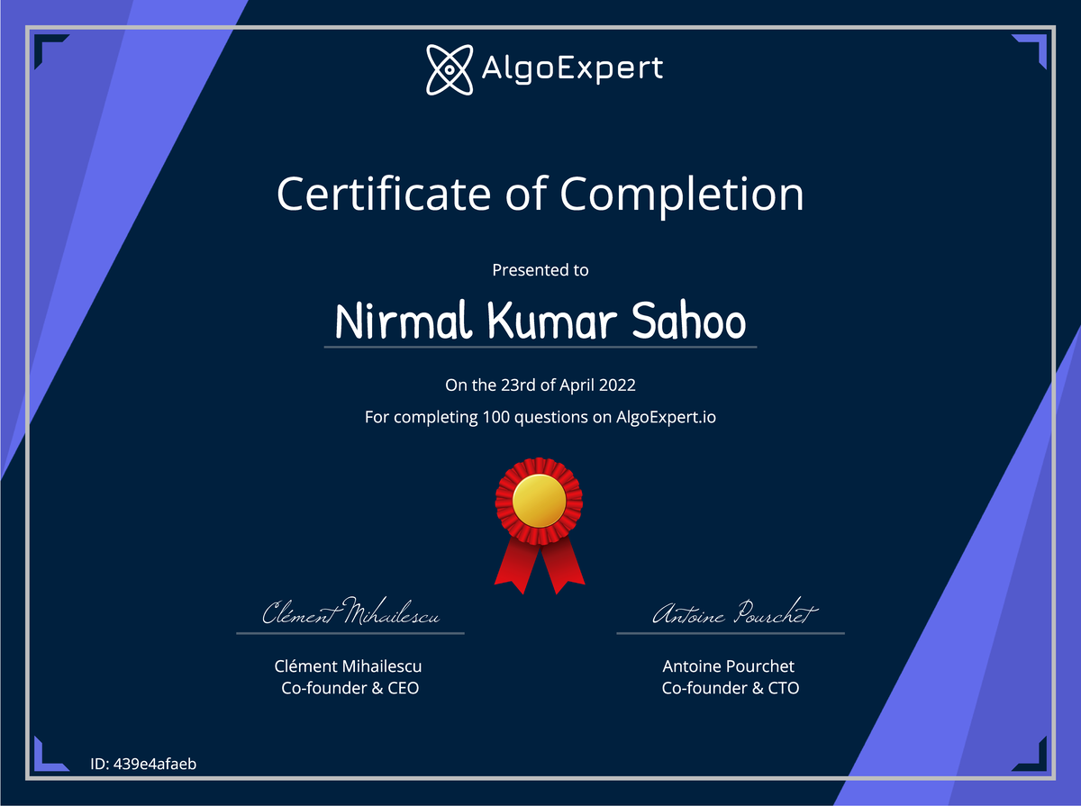 Algo Expert Certificate - Basic Computer Engg - Certicate of Completion ...