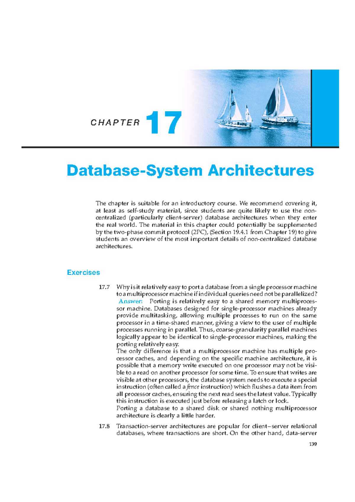 Answer to Database System Concepts - C H A P T E R 17 Database-System ...