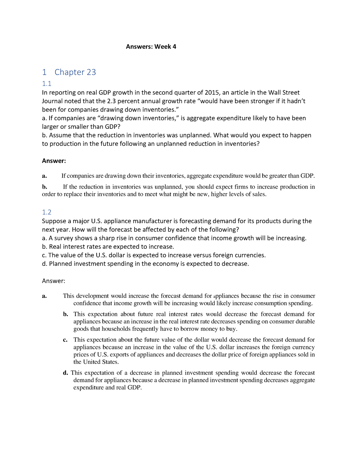 CH23 Practice Problem Ans Week4 - Answers: Week 4 1 Chapter 23 1. In ...