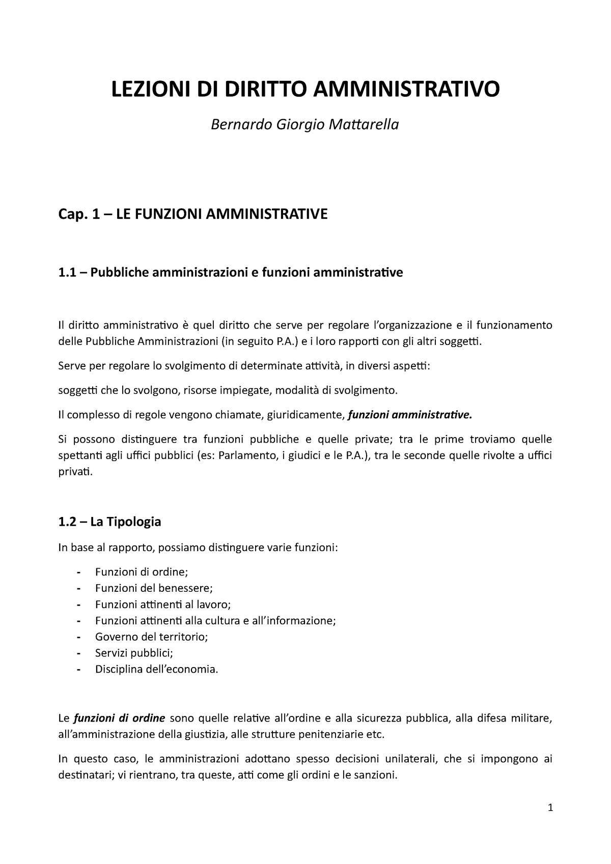 Lezioni DI Diritto Amministrativo completo - LEZIONI DI DIRITTO