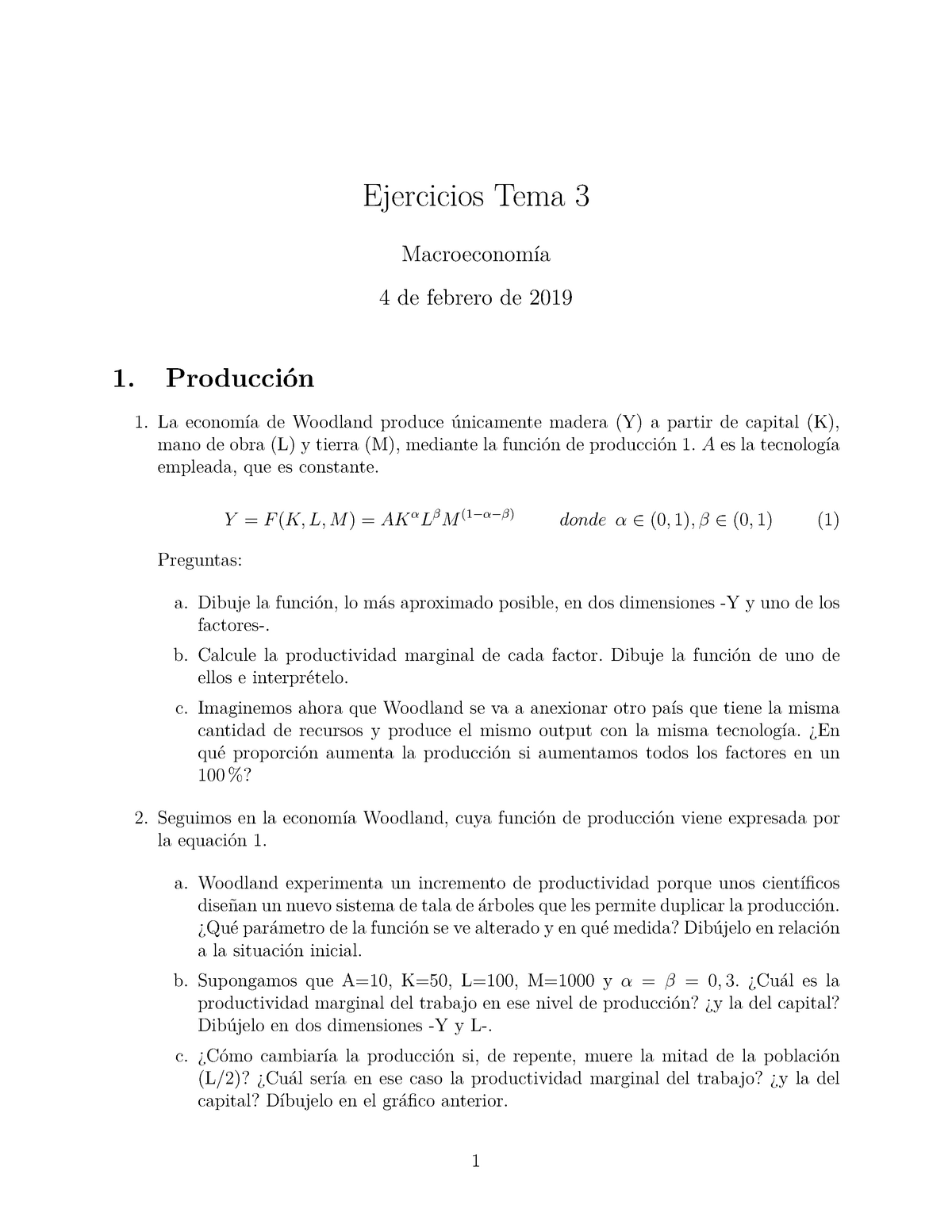 Tema 3 Ejercicios - Ejercicios Tema 3 Macroeconomía 4 De Febrero De ...