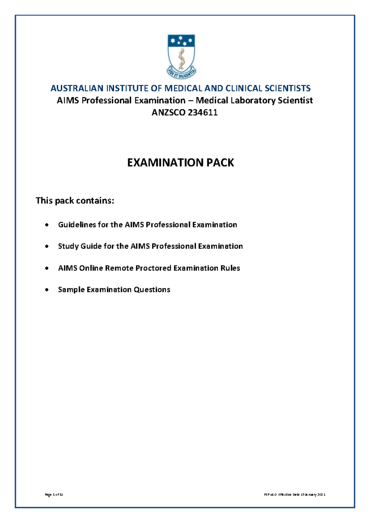 AIMS Professional Examination Pack - Remote proctoring involves sitting ...