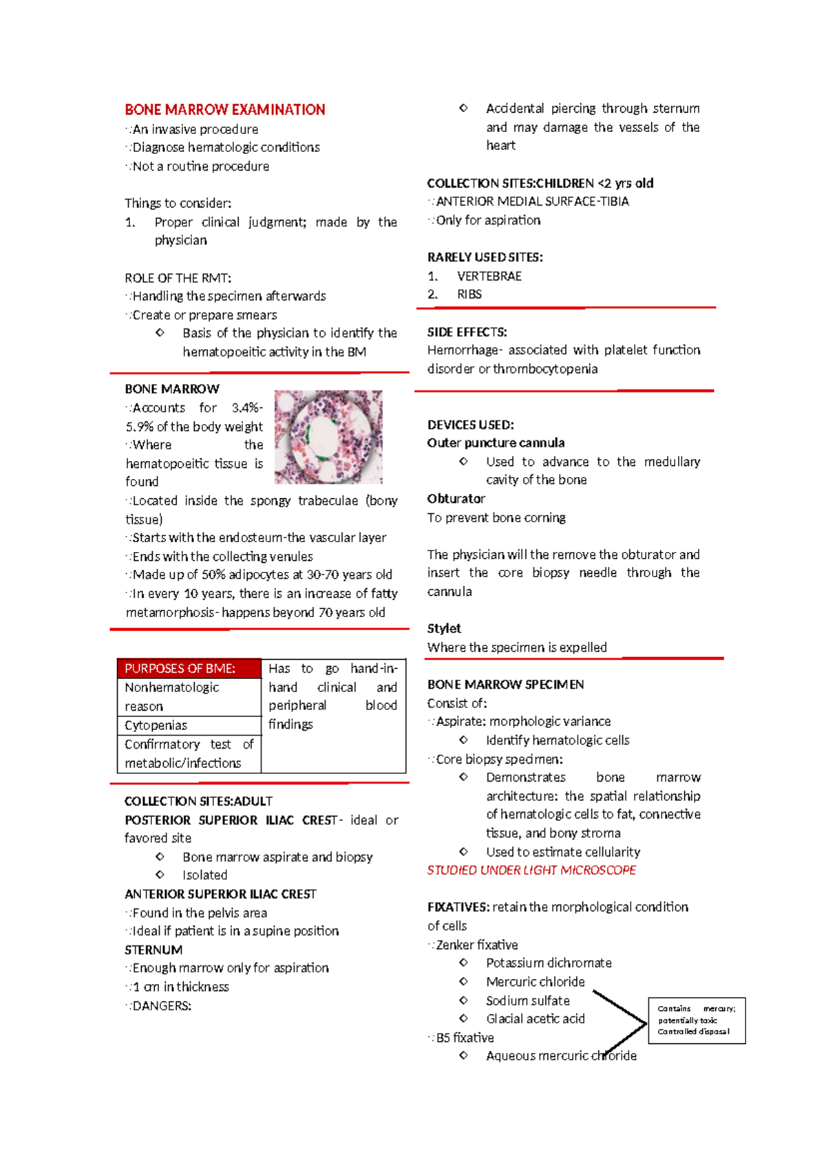 BONE Marrow Examination - BONE MARROW EXAMINATION An invasive procedure ...
