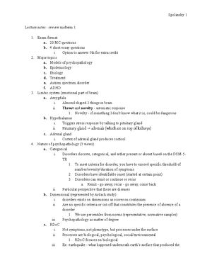 Child psych - lecture notes, exam 1 - Abnormal child psych Lecture ...