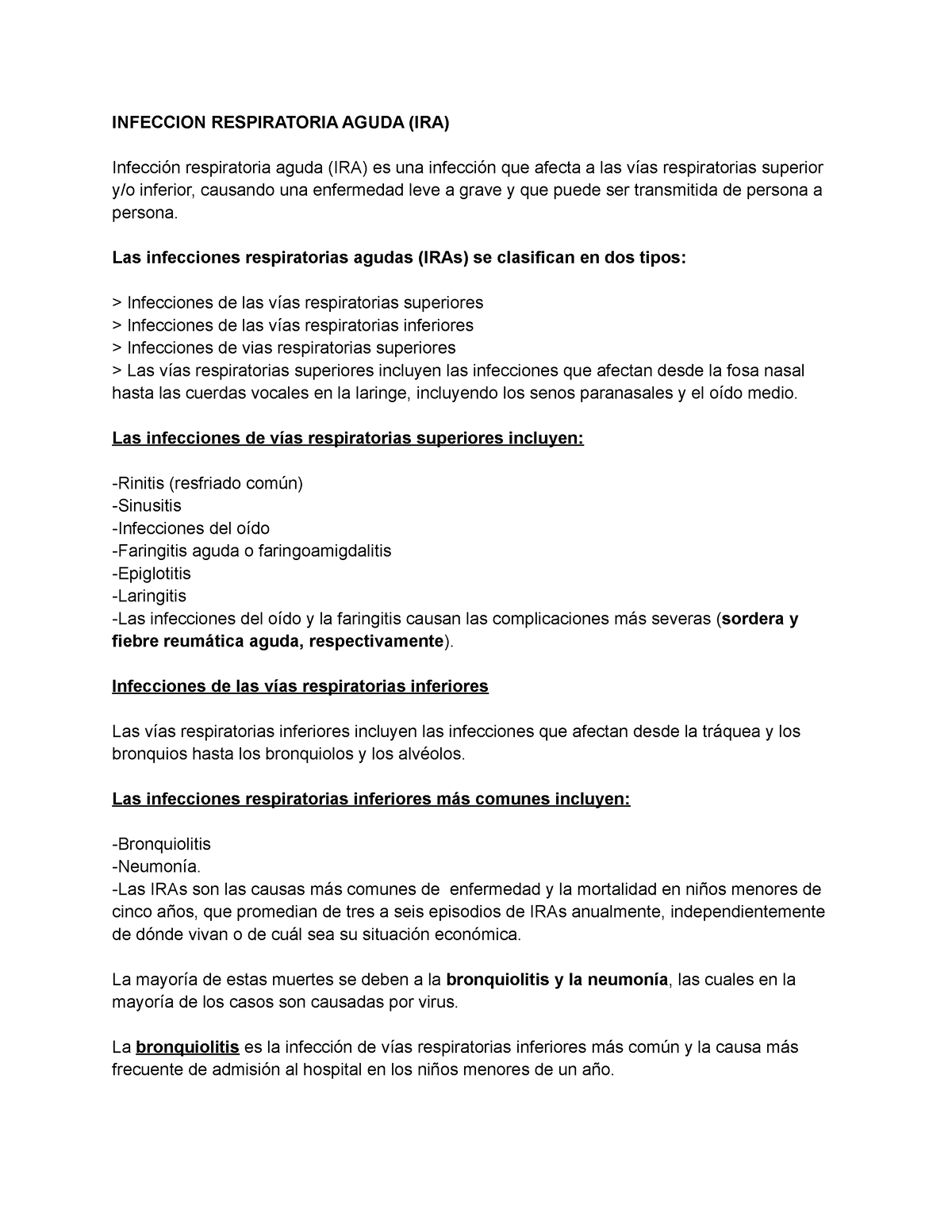 Iras Y Edas Apuntes Infeccion Respiratoria Aguda Ira Infecci N