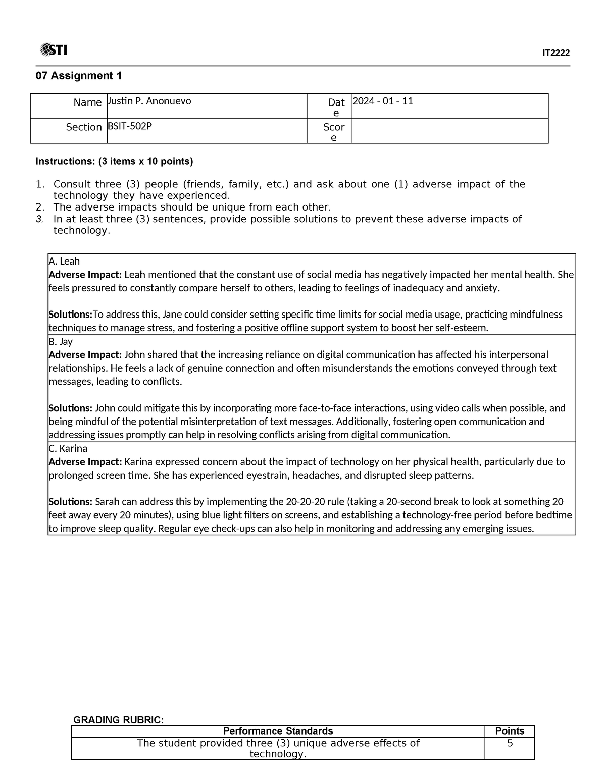 Professional Issues In Information Systems And Technology (07 