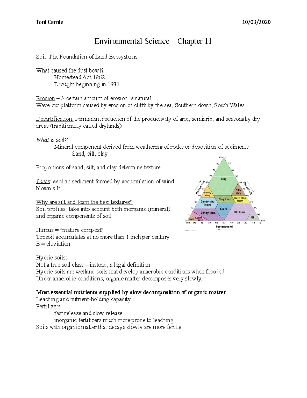 ENVS - Chapter 11 - Toni Carnie 10/03/ Environmental Science – Chapter ...