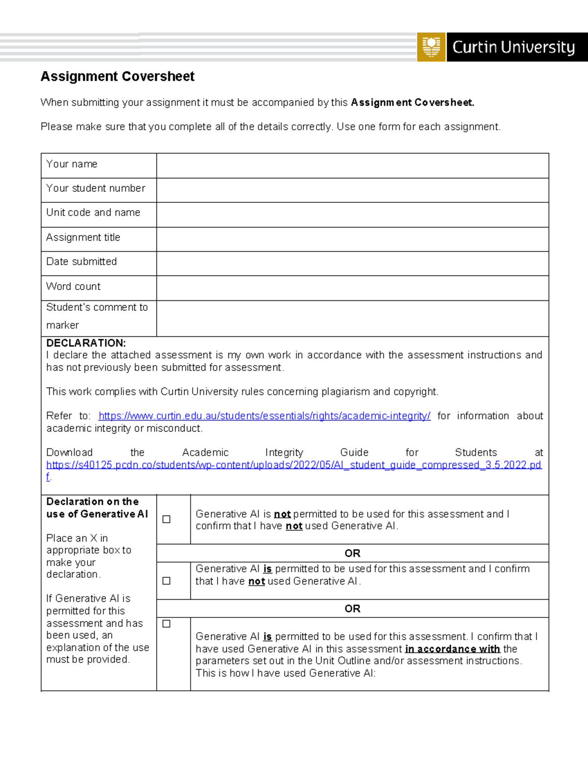 Assignment cover sheet Law Final - Assignment Coversheet When ...