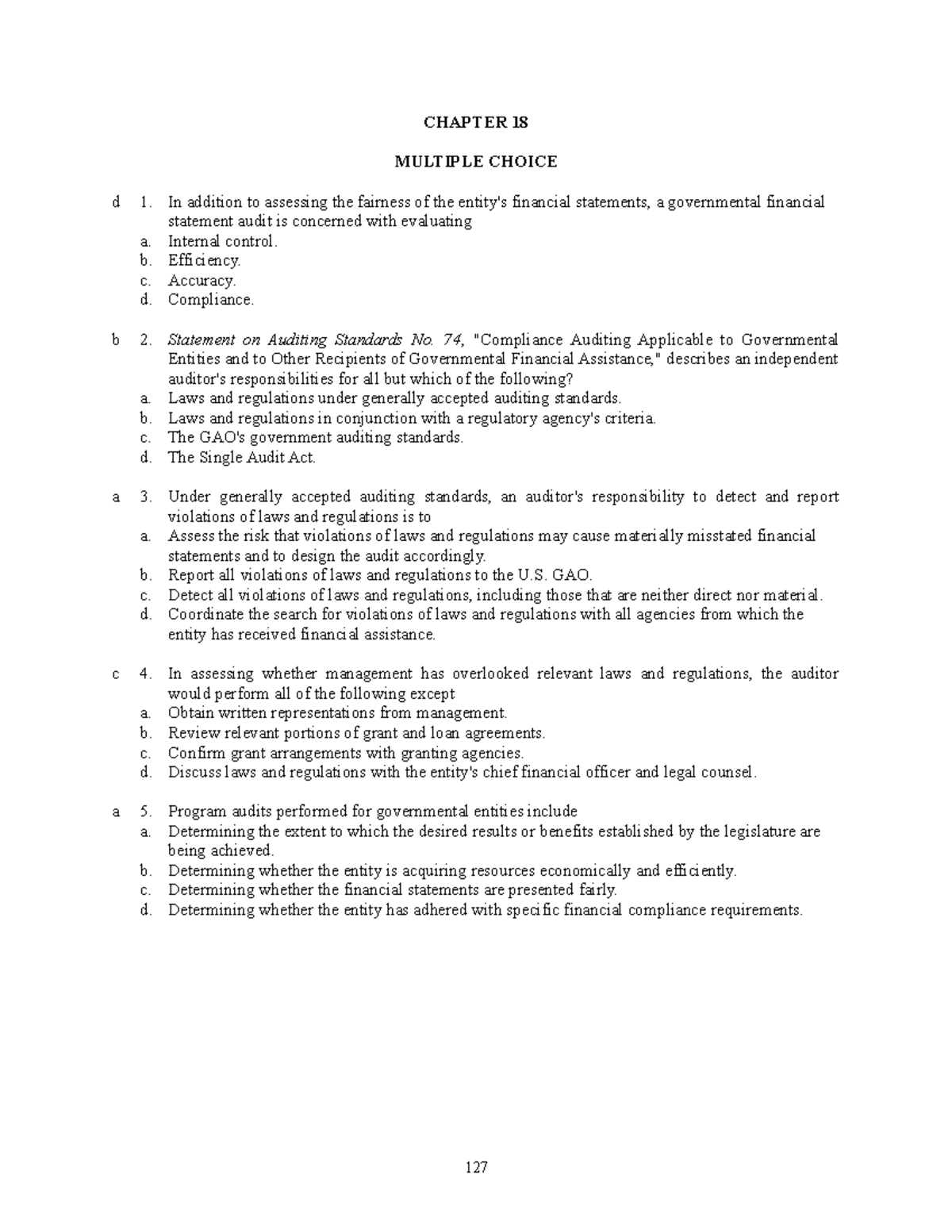 TBCH18 - Practice Materials - CHAPTER 18 MULTIPLE CHOICE d 1. In ...