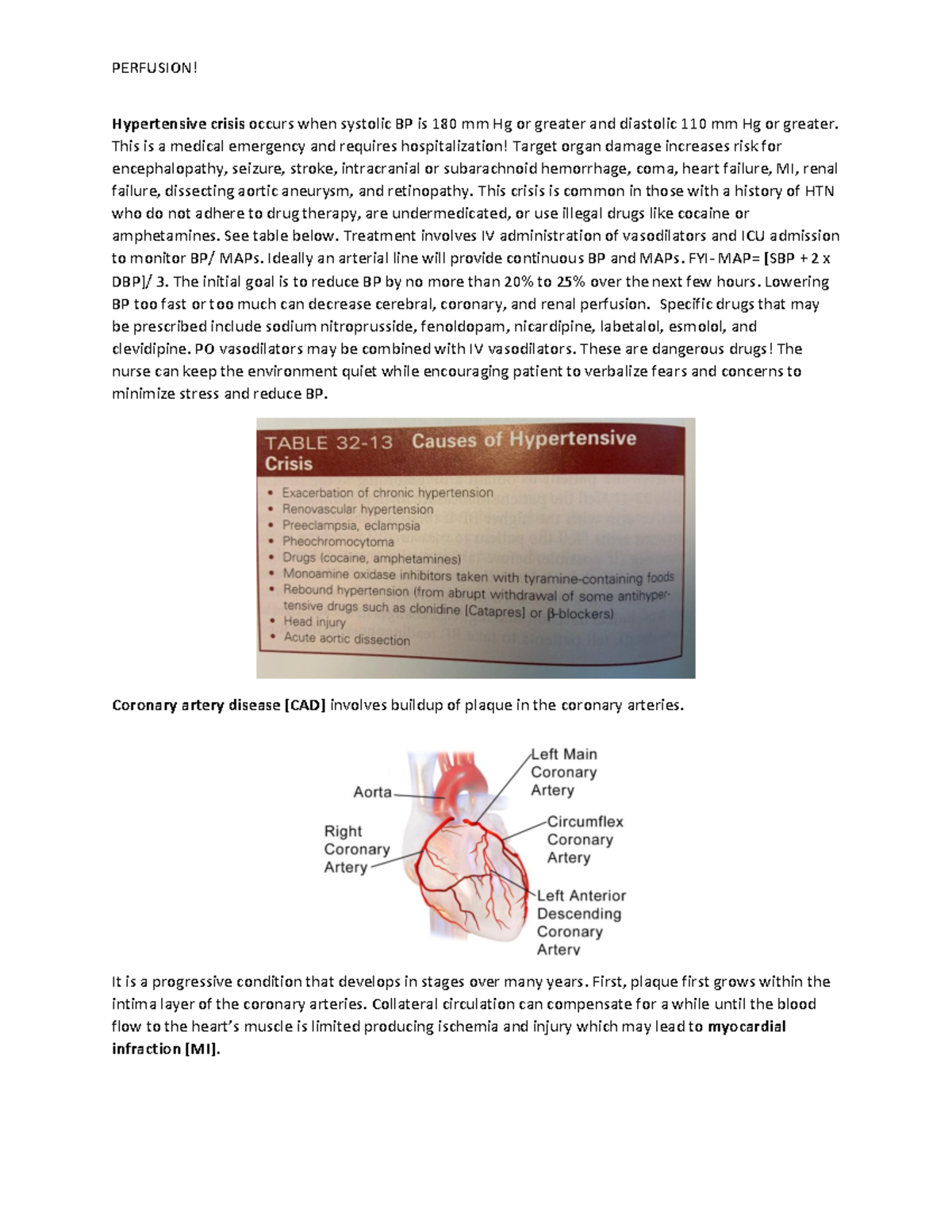 NUR 480 Week 2 Content Recap for med surg 3 - Hypertensive crisis ...