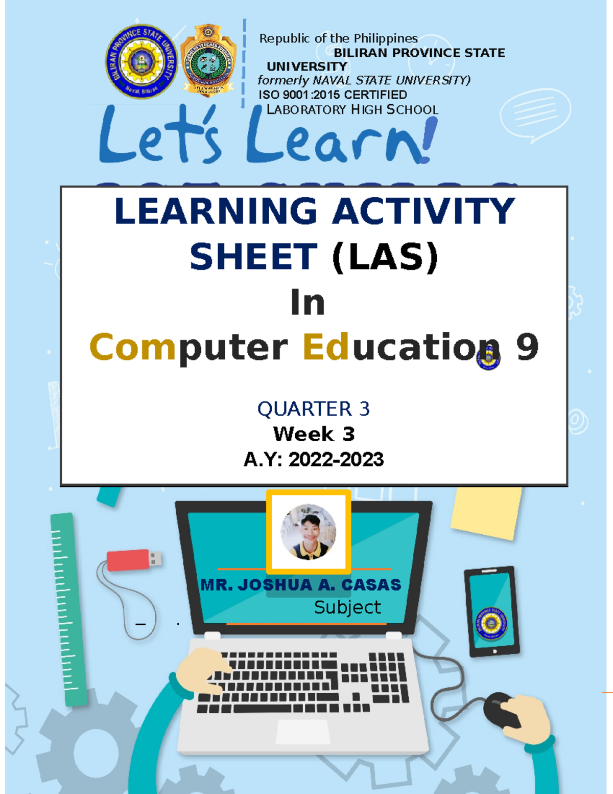 LAS(Using HTML Formatting Tags Activity) Grade 9 - Republic of the ...