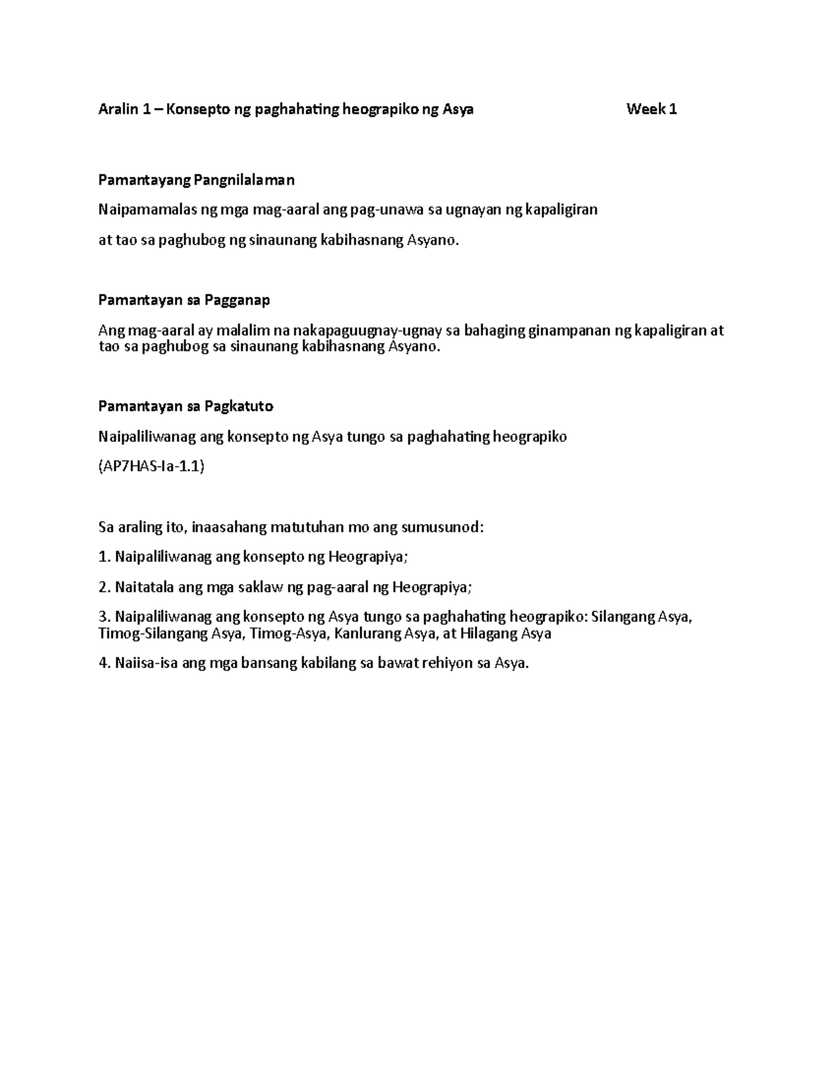 Banghay aralin 2022 your lesson plan aralin 1 konsepto ng