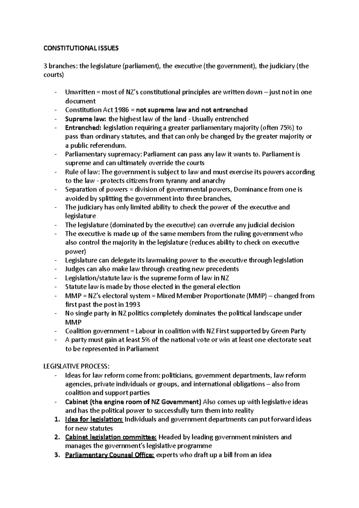Constitutional Issues CONSTITUTIONAL ISSUES 3 branches the