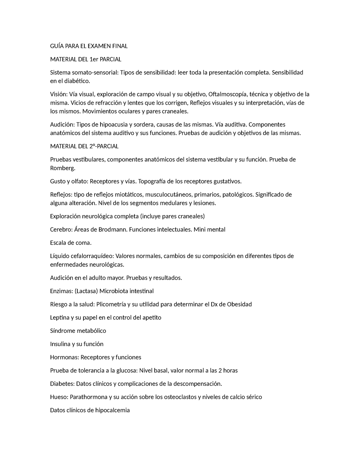 GUÍA PARA EL Examen Final - GUÍA PARA EL EXAMEN FINAL MATERIAL DEL 1er ...