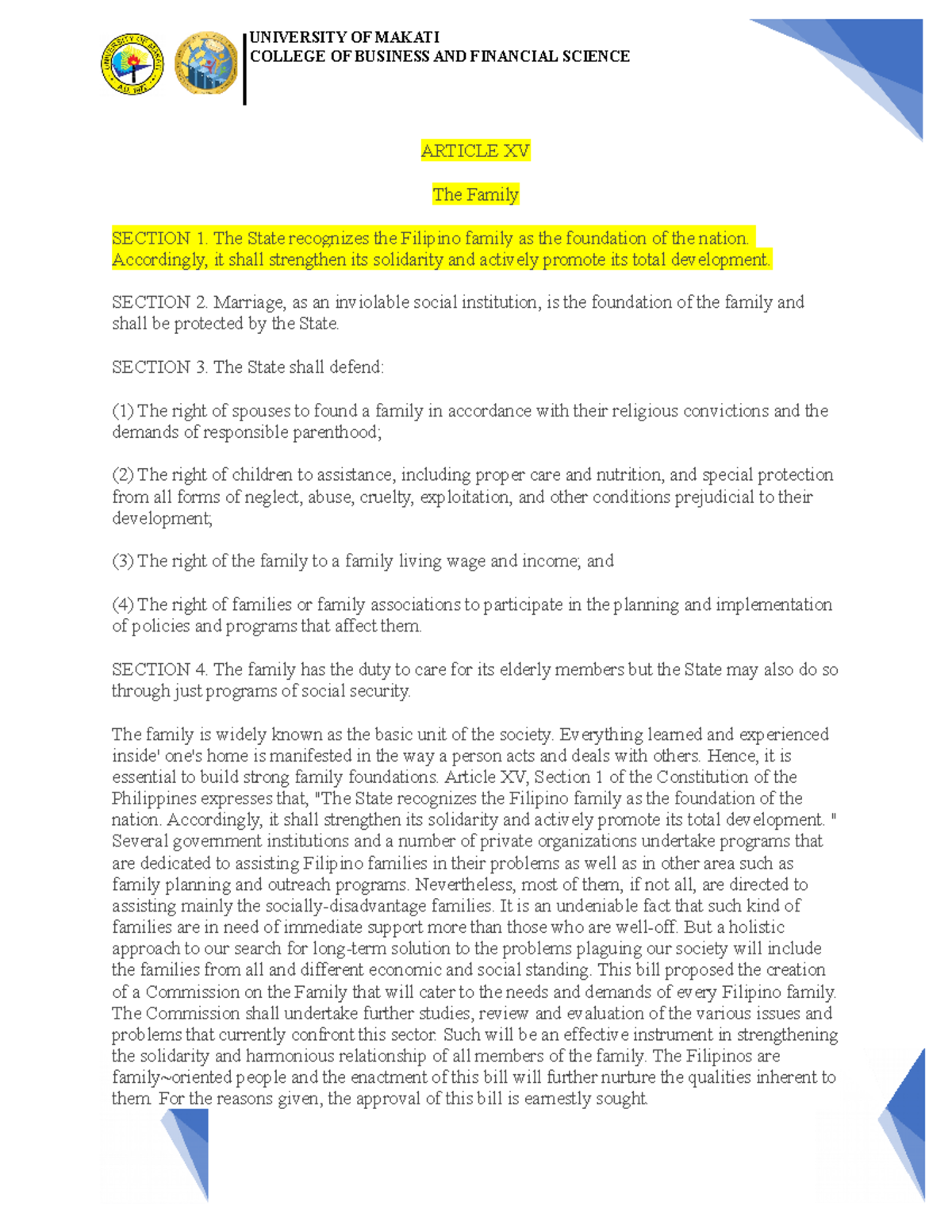 Article XV to Article Xviii BS Mechanical Engineering BatStateU