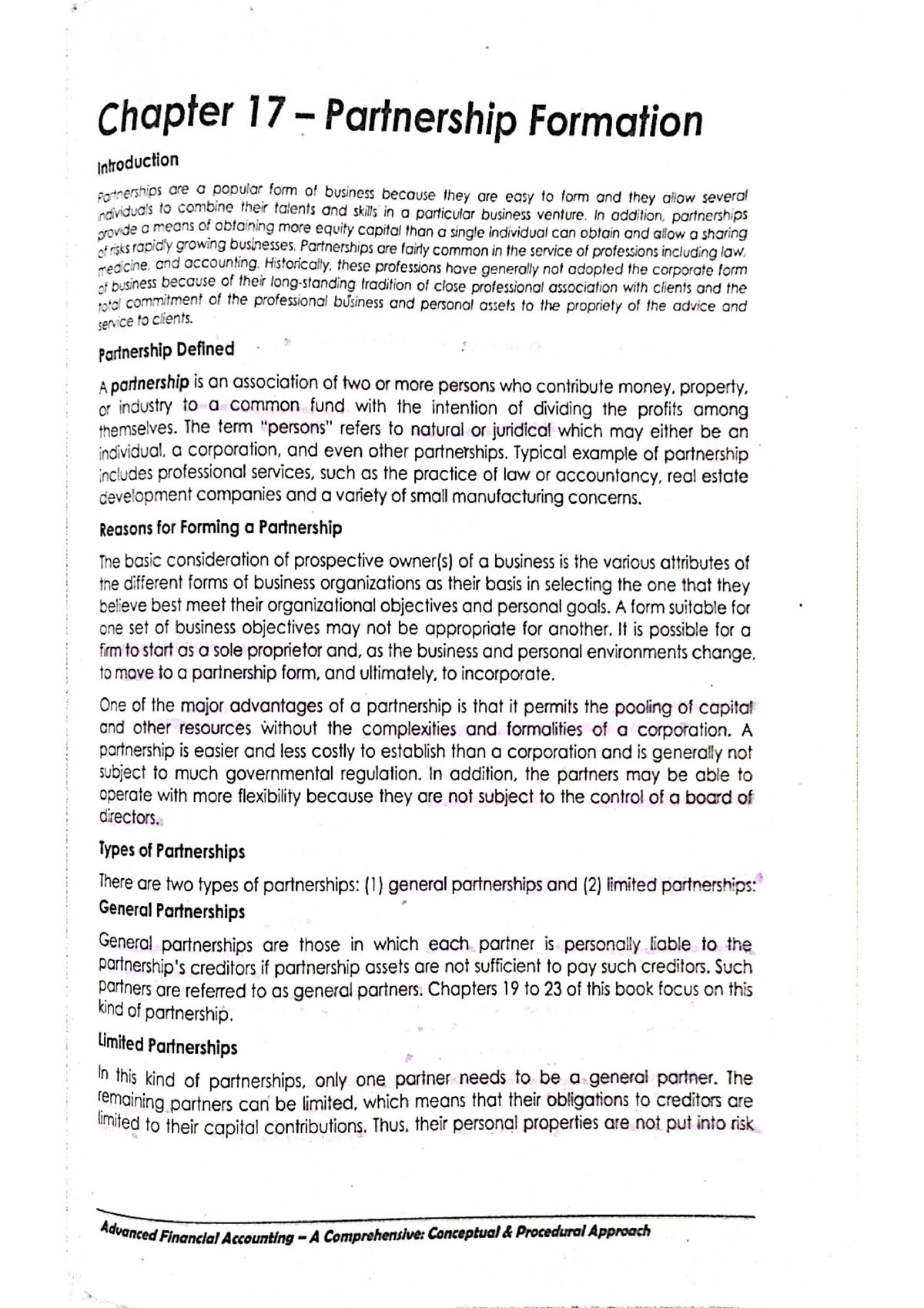 Chapter 17-Partnership Formation - Partnership Accounting - Studocu