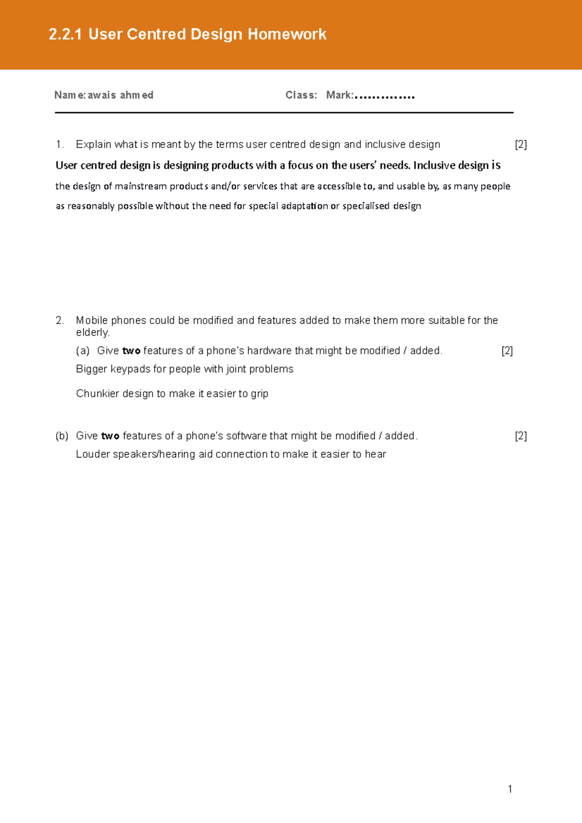 2.2.1 UCD Homework - notes for user centered design. good exam practice ...