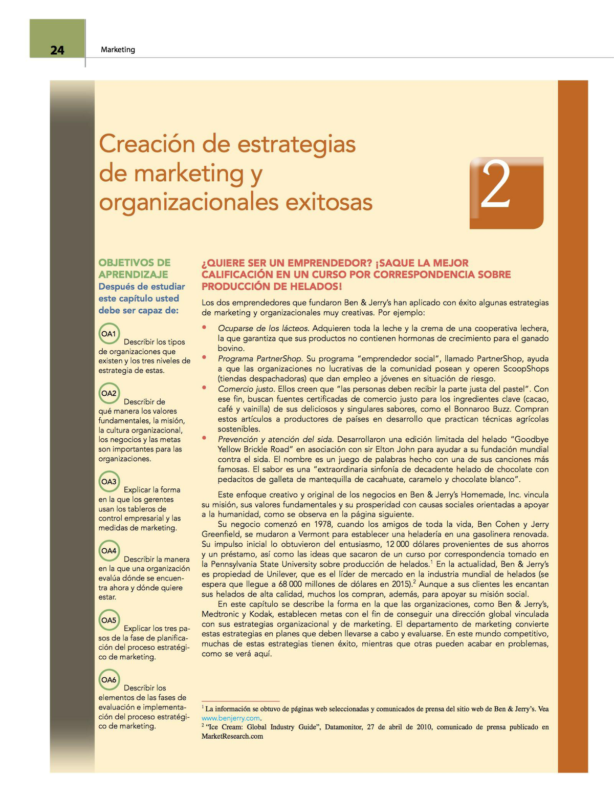 Capitulo 2 Creacion DE Estrategias DE Marketing Y Organizacionales ...