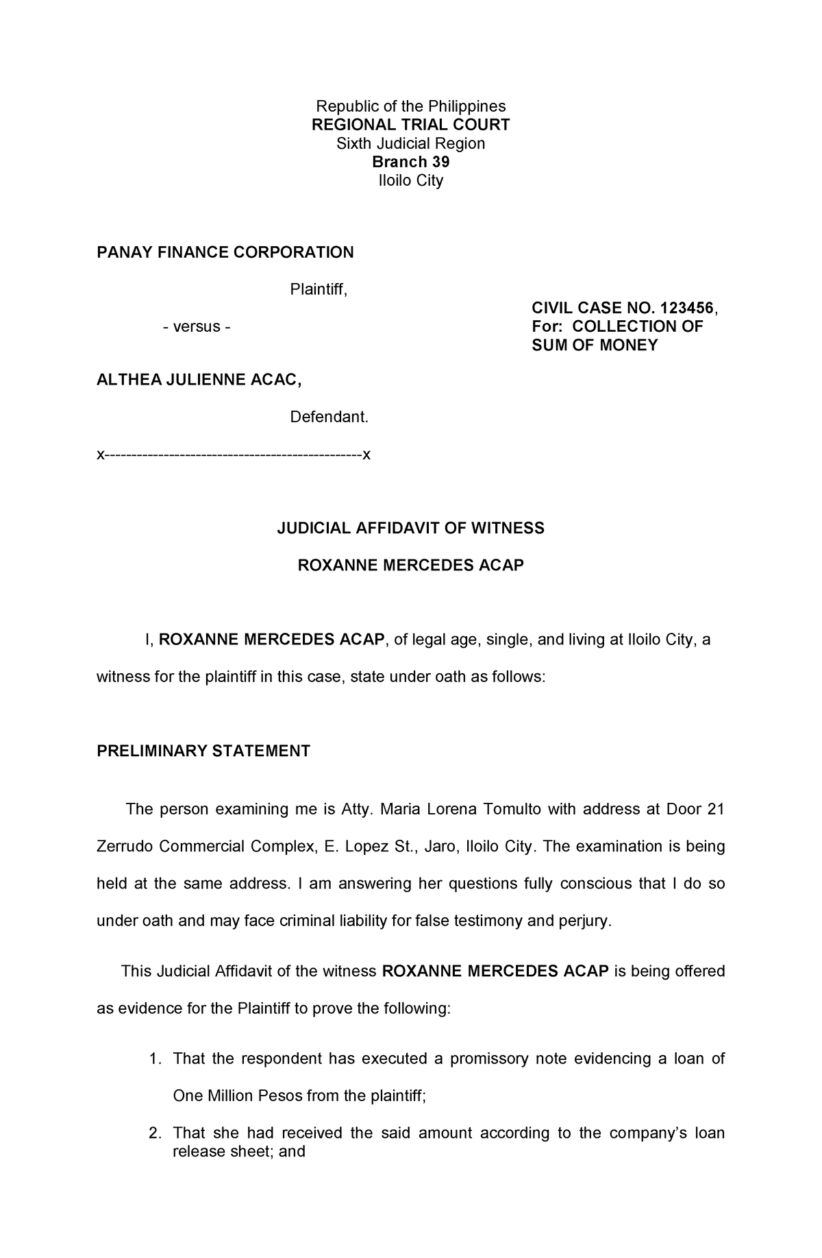 Judicial Affidavit Sample Format Philippines Universa - vrogue.co