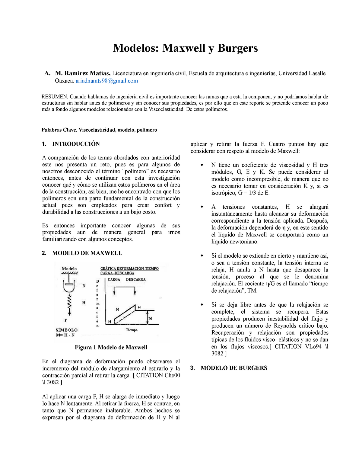 Modelo de Maxwell y Burgos - Modelos: Maxwell y Burgers A. M. Ramírez  Matías, Licenciatura en - Studocu
