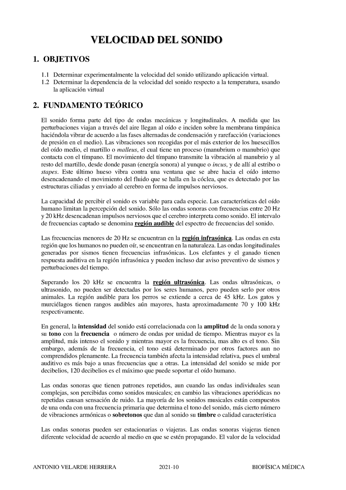 GUIA LAB 06 Velocidad Del Sonido- 2021 - VELOCIDAD DEL SONIDO 1 ...