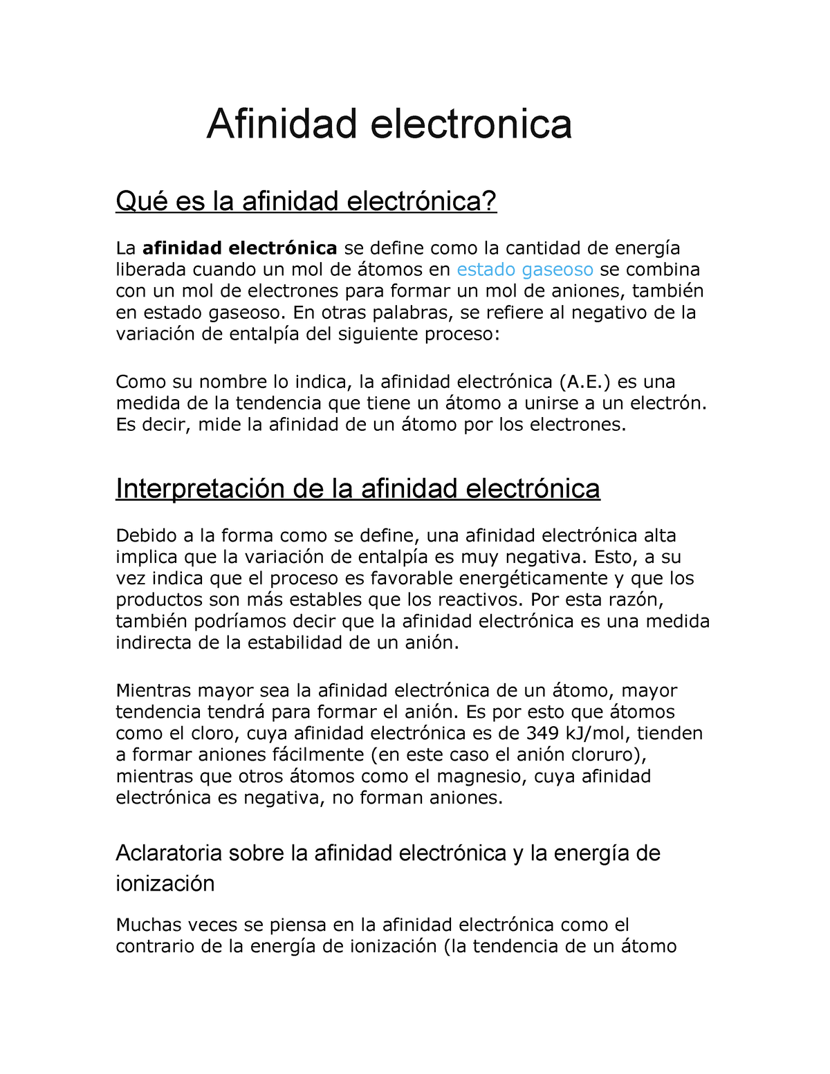 Afinidad Electronica Afinidad Electronica Qué Es La Afinidad Electrónica La Afinidad 3669