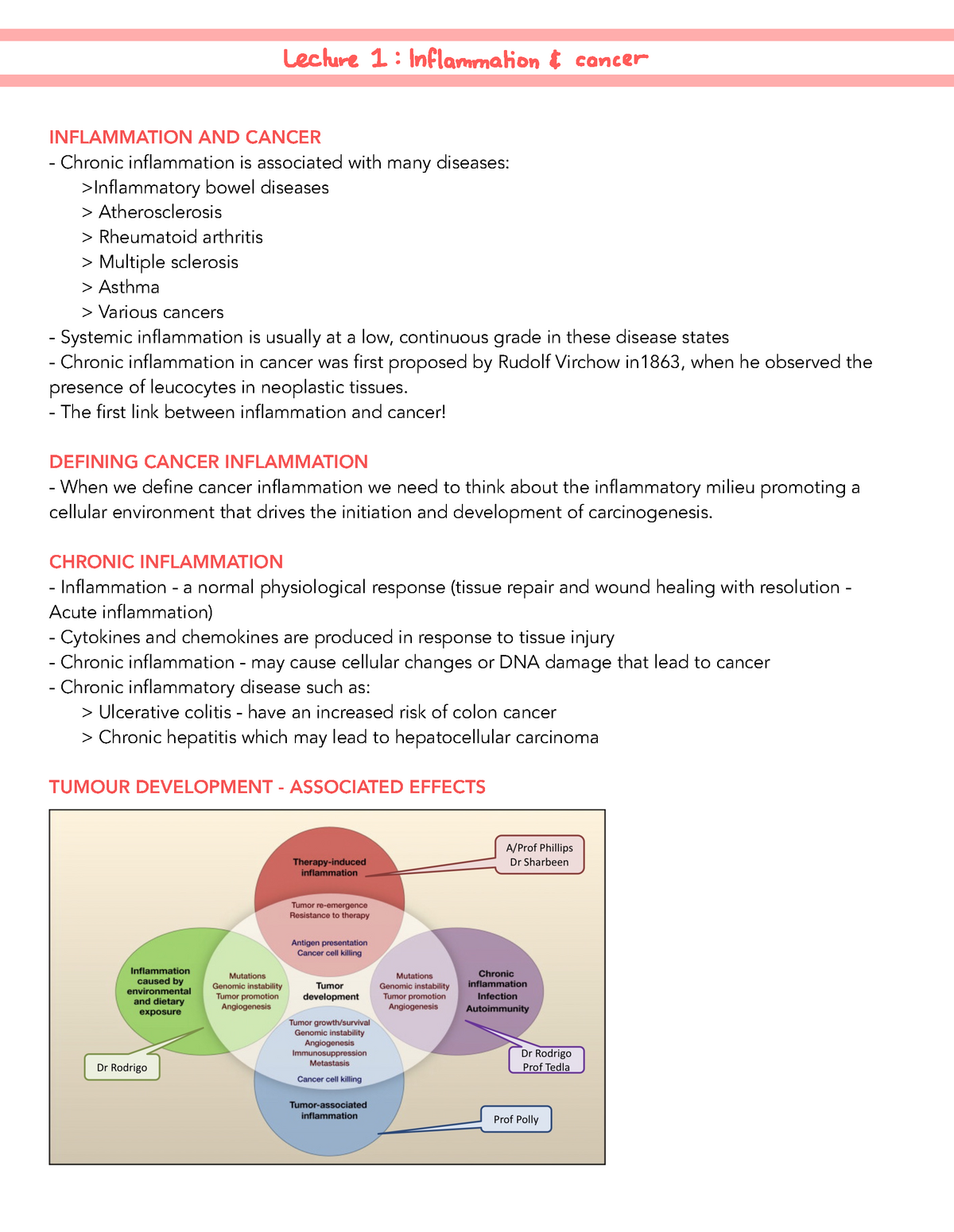 Module 2 Notes (Lec 1-3) Systemic Inflammation - INFLAMMATION AND ...