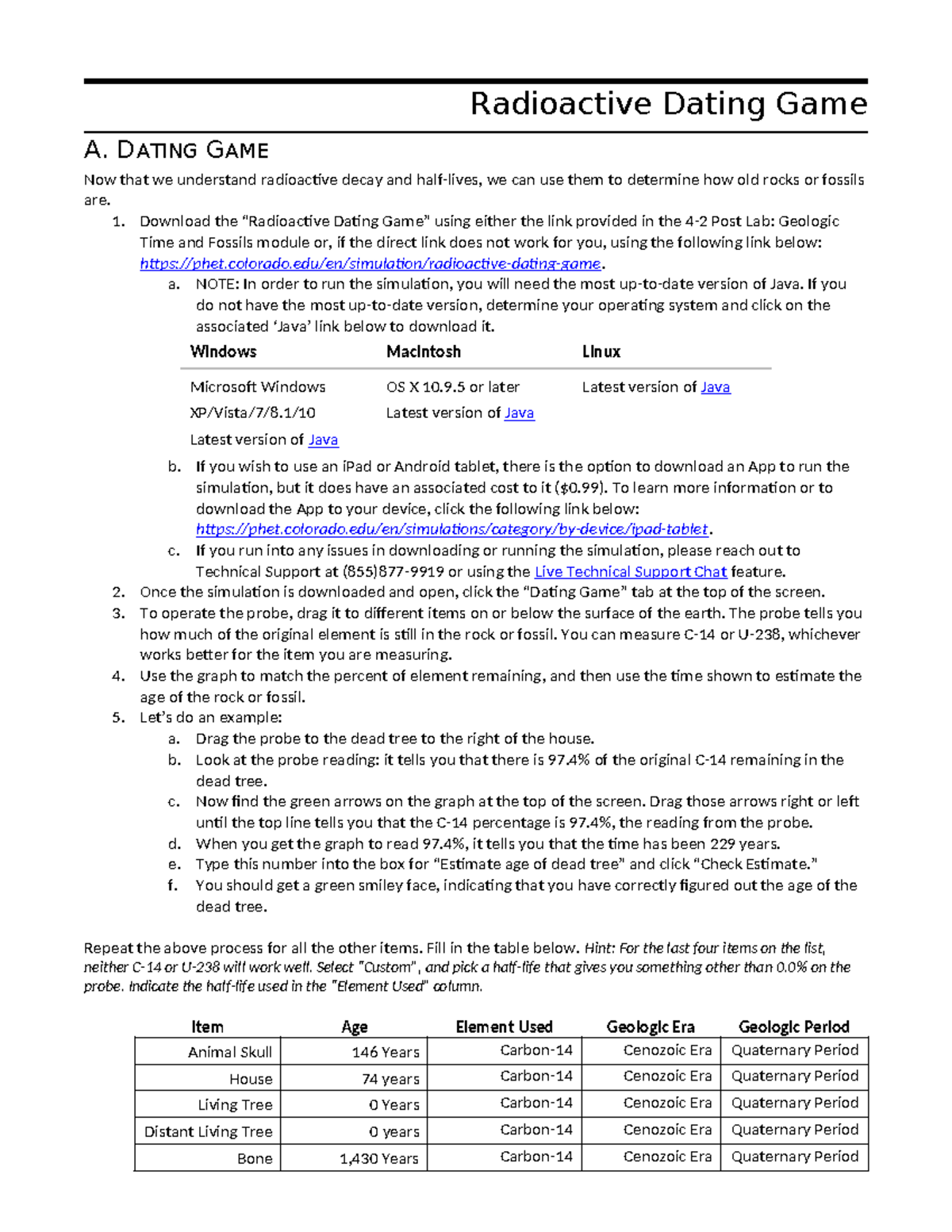 PHY 205L M4 Radioactive Dating Game Lab Report Radioactive Dating