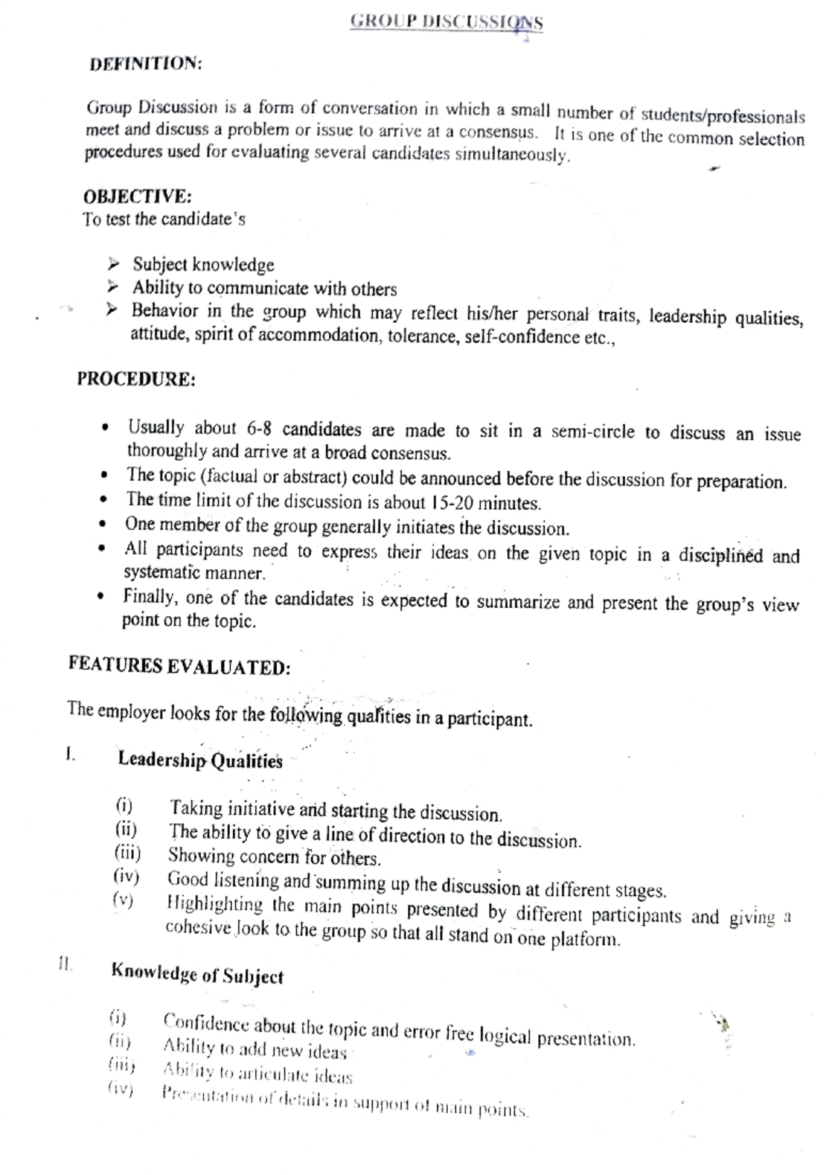 Group discussion - GROUP DISCUSSIQNS DEFINITION: Group Discussion is a ...