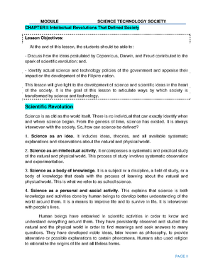 Chapter III Science, Technology, a ... ociety and the Human Condition ...