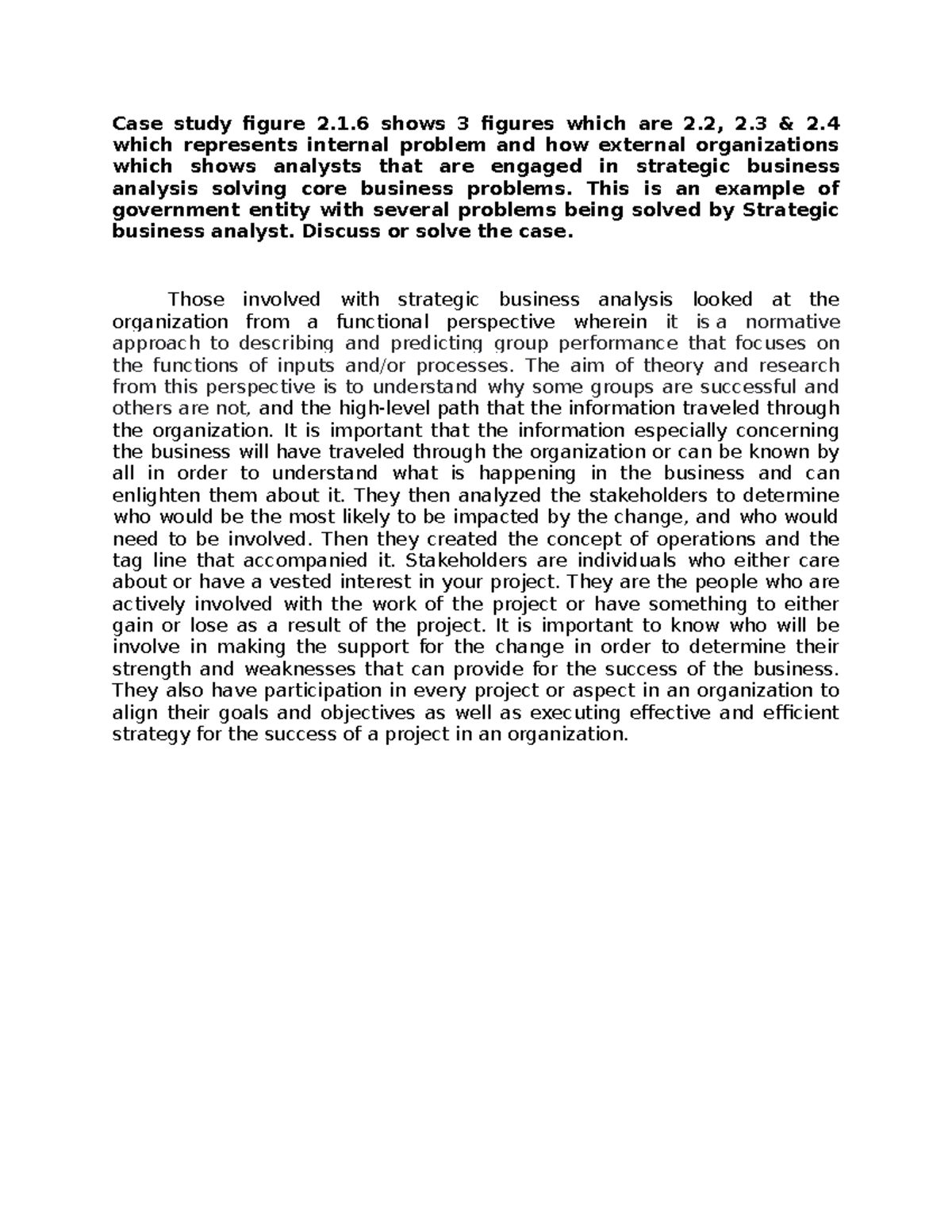 CASE PART3 Case Study essay Regarding Strategic Business Analysis 