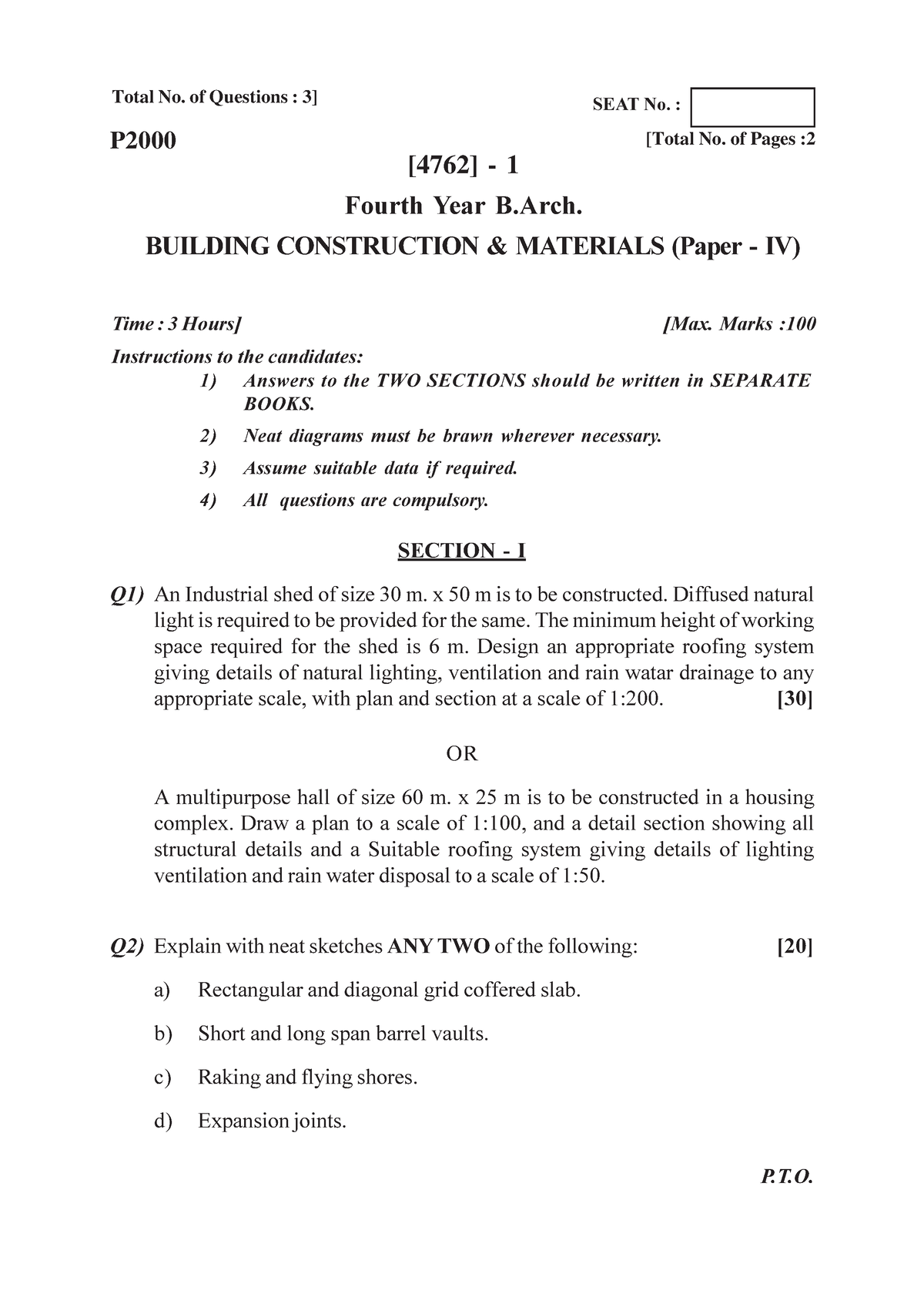 B.architecture Question Paper - Ig Syx2E2s IA E 2s 2 2 2 2QH2 F2 2SH2 2 ...