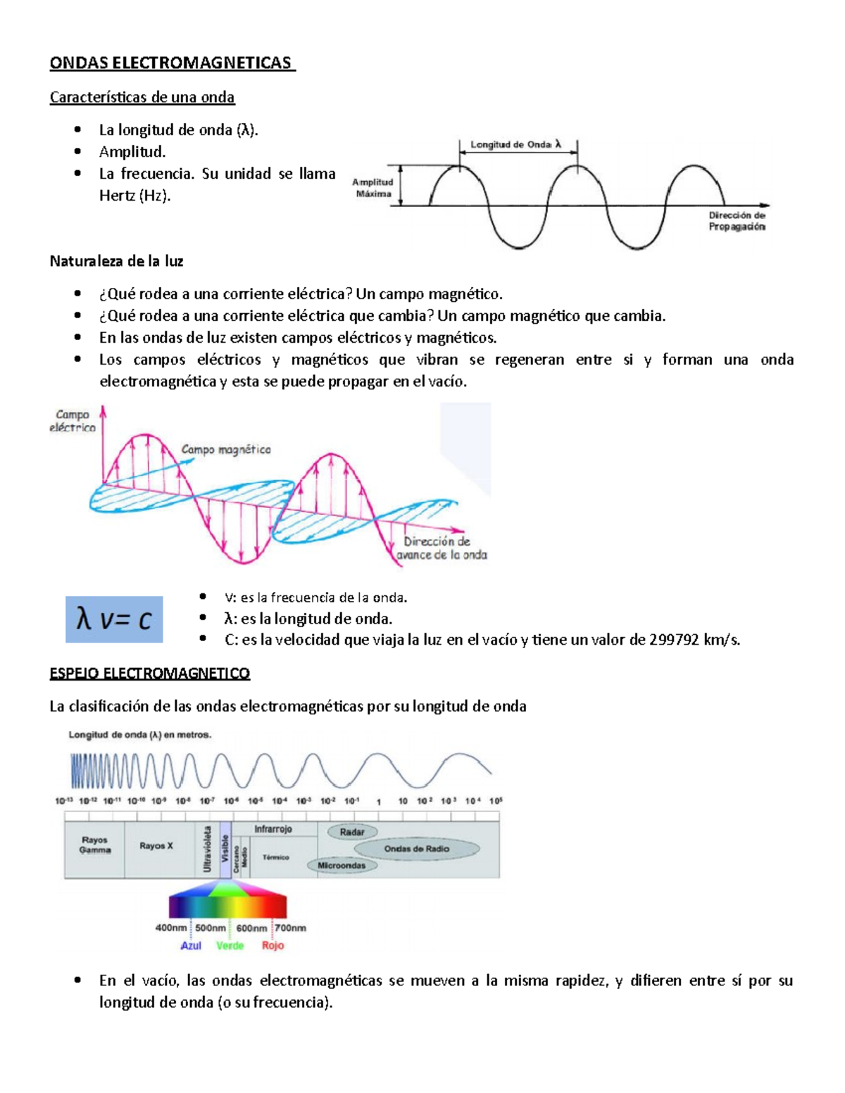 Ondas Electromagneticas - ONDAS ELECTROMAGNETICAS Características De ...